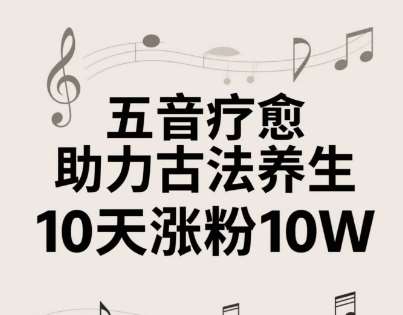 古法五音养生教程，五音疗愈的视频的制作方法，2-4小时就能学会，作者10天涨粉10W-问小徐资源库