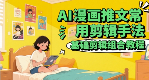 AI漫画推文常用剪辑手法，基础剪辑组合教程-问小徐资源库