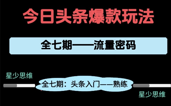 头条系列全七期项目拆解，全是干货，新手从0-1必经过程，99的人会踩的坑-问小徐资源库