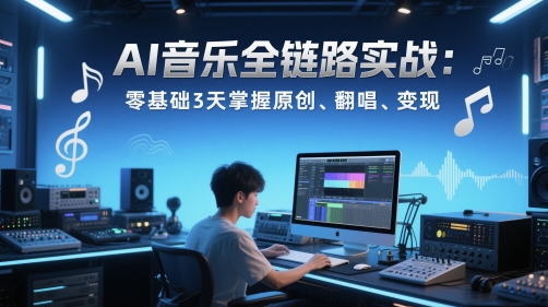 AI音乐全链路实战变现课：零基础3天掌握原创、翻唱、变现-问小徐资源库