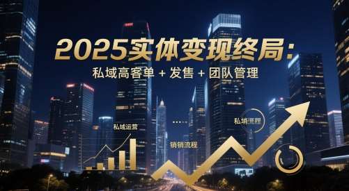 2025实体变现终局：私域高客单+发售+团队管理-问小徐资源库