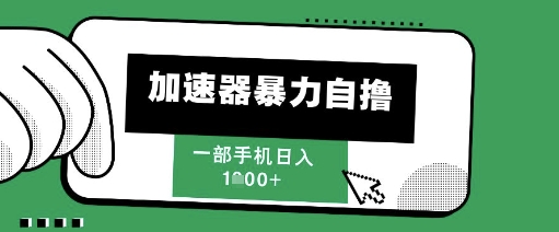 205新风口，加速器暴力自撸，单机日入1k+【揭秘】-问小徐资源库