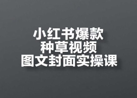 小红书爆款种草视频图文封面实操课，​开店、选品、引流、变现全流程-问小徐资源库