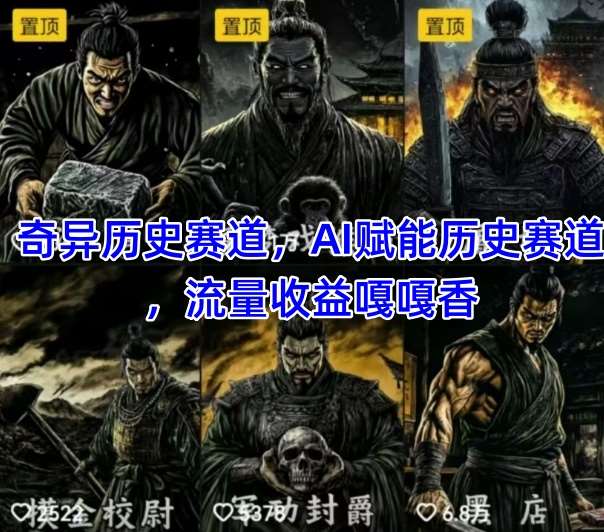 抖音奇异历史赛道，AI赋能历史赛道，流量收益嘎嘎香，狂撸伙伴计划-问小徐资源库
