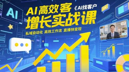 AI高效获客增长实战课，​AI找客户 私域自动化 高效工作流 直播快变现-问小徐资源库