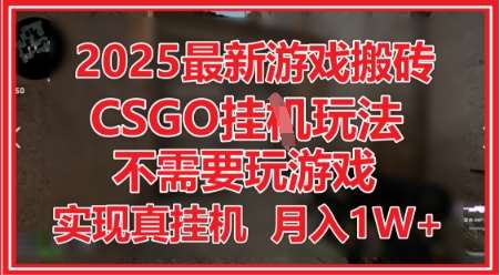 2025最新游戏搬砖，CSGO挂G，不需要玩游戏，实现真挂G，月入1W+【揭秘】-问小徐资源库