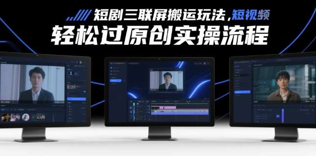短剧三联屏搬运玩法，短剧搬运轻松过原创实操流程-问小徐资源库