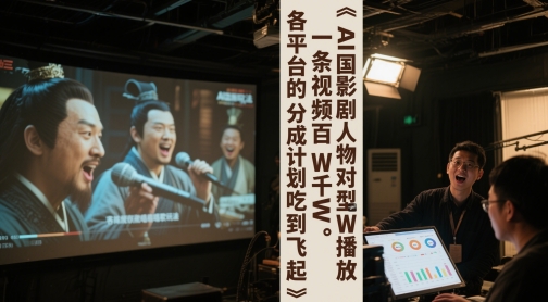 AI三国影视剧人物对口型唱歌玩法，一条视频百W千W播放，各平台的分成计划吃到飞起-问小徐资源库