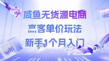 咸鱼无货源电商，高客单价玩法，新手1个月入门-问小徐资源库