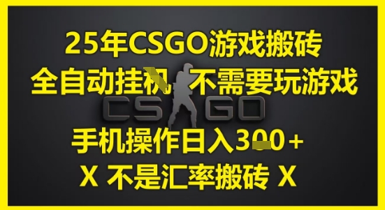 25年CSGO游戏搬砖，全自动运行，不需要玩游戏，手机操作日入3张(不是汇率搬砖)【揭秘】-问小徐资源库