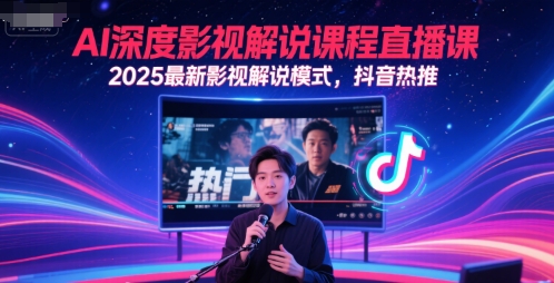 AI深度影视解说课程直播课，2025最新影视解说模式，抖音热推-问小徐资源库