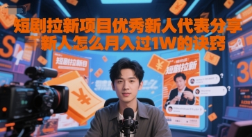 短剧拉新项目优秀新人代表分享新人怎么月入过1W的诀窍-问小徐资源库