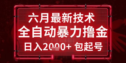 六月最新技术全自动暴力撸金，稳定日入2k+包起号，长期稳定【揭秘】-问小徐资源库