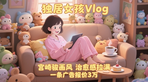 单个账号涨粉71W！用AI制作独居女孩Vlog，宫崎骏画风，治愈感拉满，一条广告报价3W-问小徐资源库