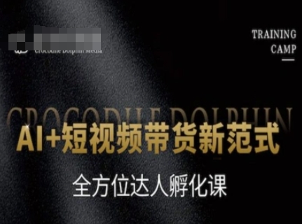 AI+短视频带货新范式，全方位达人孵化课-问小徐资源库