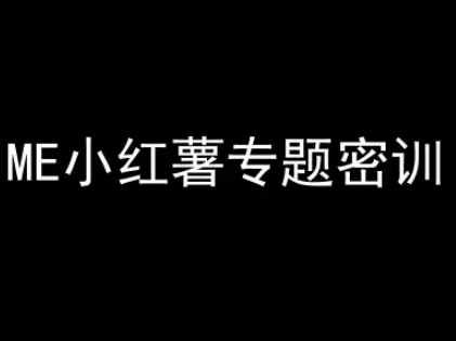 ME小红薯专题密训-小红书电商教程-问小徐资源库