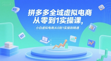 拼多多全域虚拟电商从零到1实操课，小白虚拟电商从0到1实操到精通-问小徐资源库