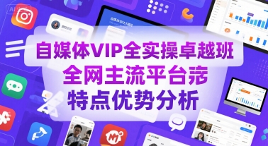 自媒体VIP全实操卓越班，全网主流平台特点优势分析-问小徐资源库