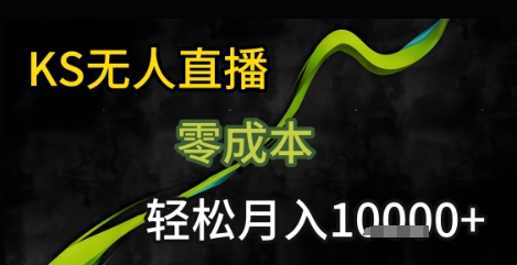 KS无人直播25年最新玩法，只需一部手机，轻松月入1W+【揭秘】-问小徐资源库