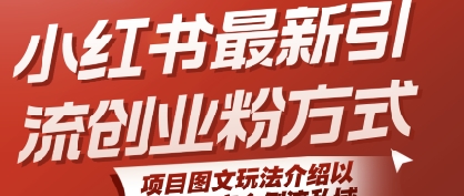 小红书最新引流创业粉方式，项目图文玩法介绍以及如何安全倒流私域-问小徐资源库