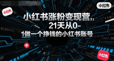 小红书涨粉变现营，21天从0-1做一个挣钱的小红书账号-问小徐资源库