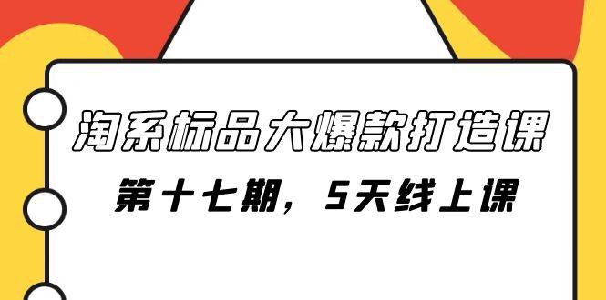 （7697期）淘系标品大爆款打造课-第十七期，5天线上课-问小徐资源库