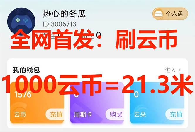 （7610期）全网首发沃云云电脑接码无限刷云币，日入100+，趁早快点做起来吧-问小徐资源库