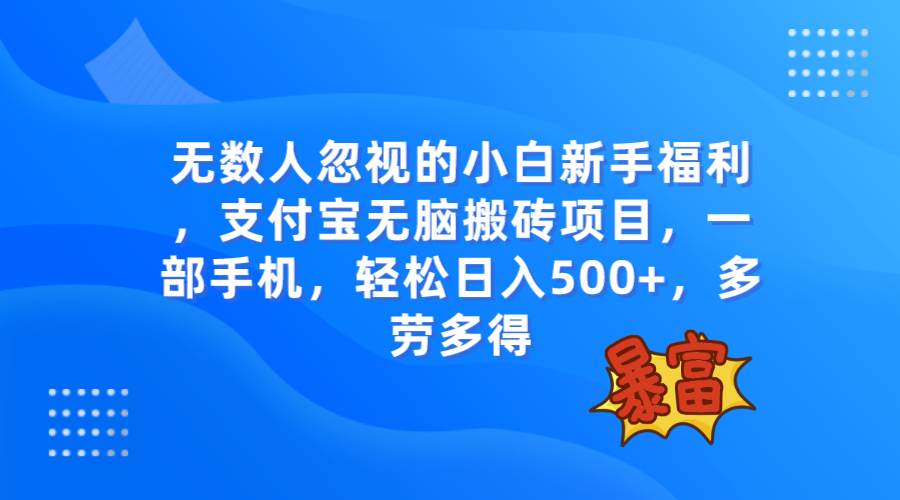 （7830期）无数人忽视的项目，支付宝无脑搬砖项目，一部手机即可操作，轻松日入500+-问小徐资源库