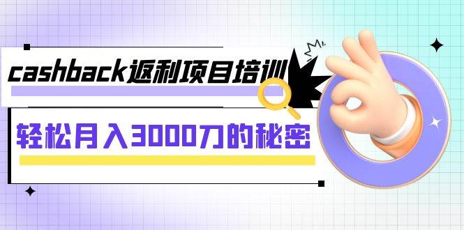 （7765期）cashback返利项目培训：轻松月入3000刀的秘密（8节课）-问小徐资源库