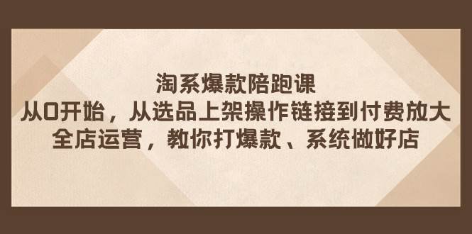 （7725期）淘系爆款陪跑课 从选品上架操作链接到付费放大 全店运营 打爆款 系统做好店-问小徐资源库