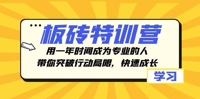 （8048期）板砖特训营，用一年时间成为专业的人，带你突破行动局限，快速成长-问小徐资源库
