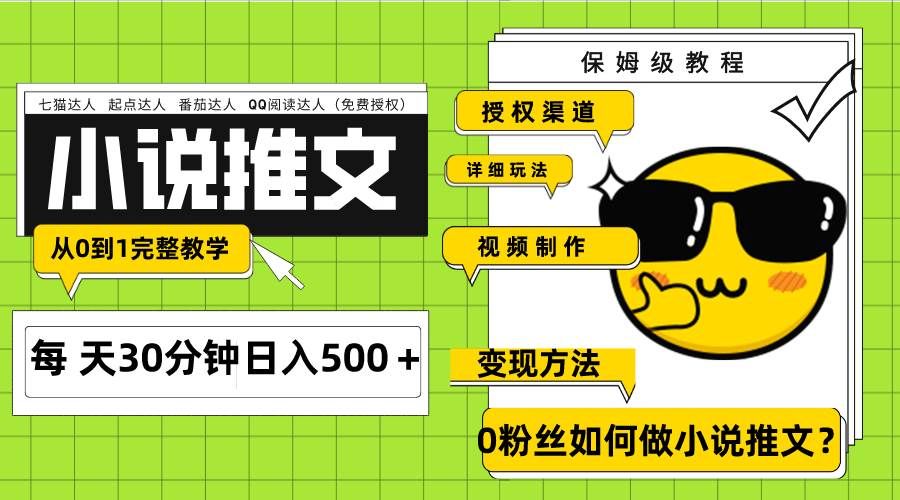 （7911期）Ai小说推文每天20分钟日入500＋授权渠道 引流变现 从0到1完整教学（7节课）-问小徐资源库