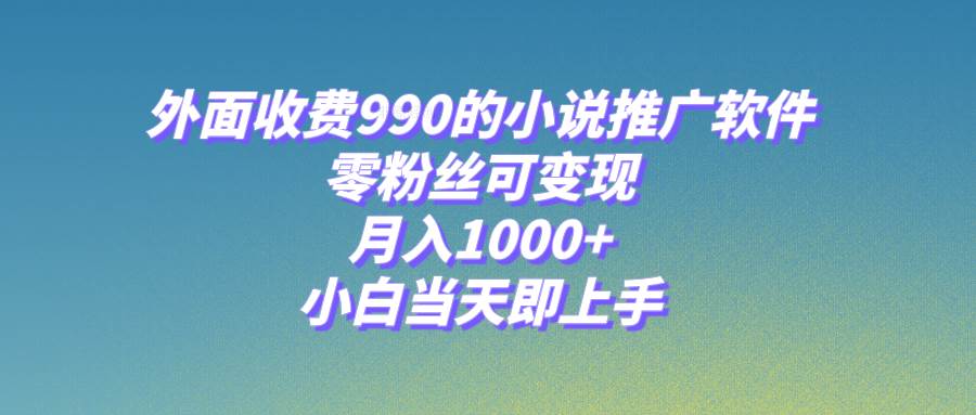 （8016期）小说推广软件，零粉丝可变现，月入1000+，小白当天即上手【附189G素材】-问小徐资源库