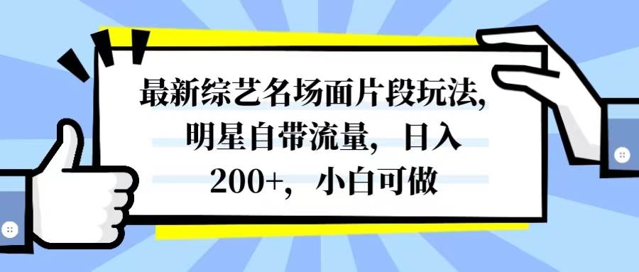 （8114期）最新综艺名场面片段玩法，明星自带流量，日入200+，小白可做-问小徐资源库