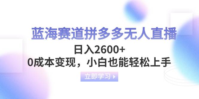 （8331期）蓝海赛道拼多多无人直播，日入2600+，0成本变现，小白也能轻松上手-问小徐资源库