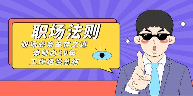 （8557期）《职场 法则》职场必备生存之道，体制内20年 工作经验总结（17节课）-问小徐资源库
