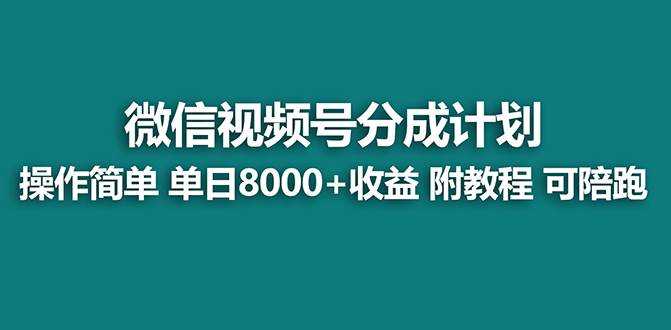 （8649期）【蓝海项目】视频号分成计划最新玩法，单天收益8000+，附玩法教程-问小徐资源库