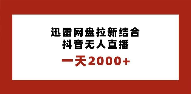 （8551期）一天2000+迅雷网盘拉新结合抖音无人直播，独创玩法保姆级教学-问小徐资源库