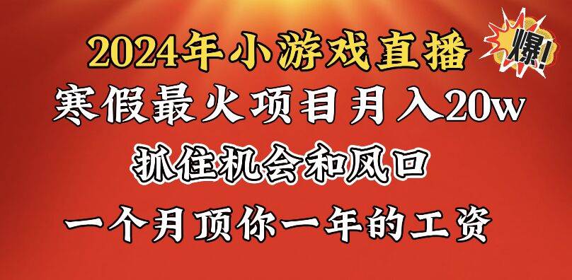 （8778期）2024年寒假爆火项目，小游戏直播月入20w+，学会了之后你将翻身-问小徐资源库