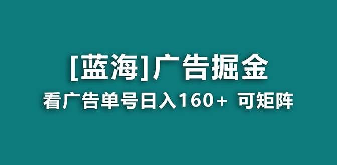 （8767期）【海蓝项目】广告掘金日赚160+（附养机教程） 长期稳定，收益妙到-问小徐资源库