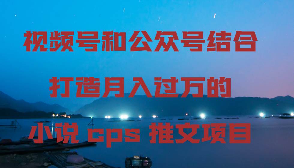 （9059期）视频号和公众号结合打造月入过万的小说cps推文项目-问小徐资源库