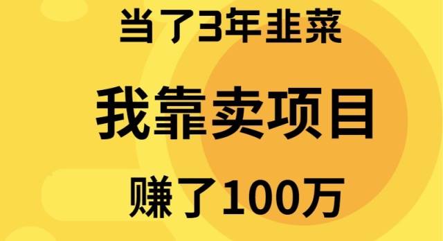 （9100期）当了3年韭菜，我靠卖项目赚了100万-问小徐资源库
