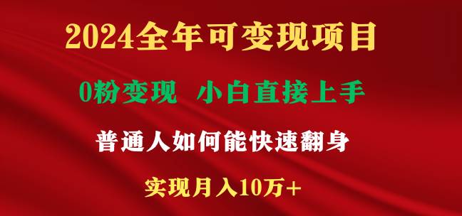 （9045期）2024全年可变现项目，一天收益至少2000+，小白上手快，普通人就要利用互…-问小徐资源库