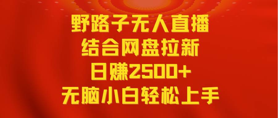 （9025期）无人直播野路子结合网盘拉新，日赚2500+多平台变现，小白无脑轻松上手操作-问小徐资源库