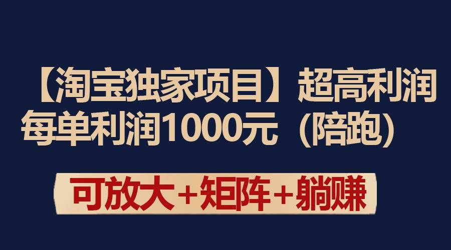 （9413期）【淘宝独家项目】超高利润：每单利润1000元-问小徐资源库