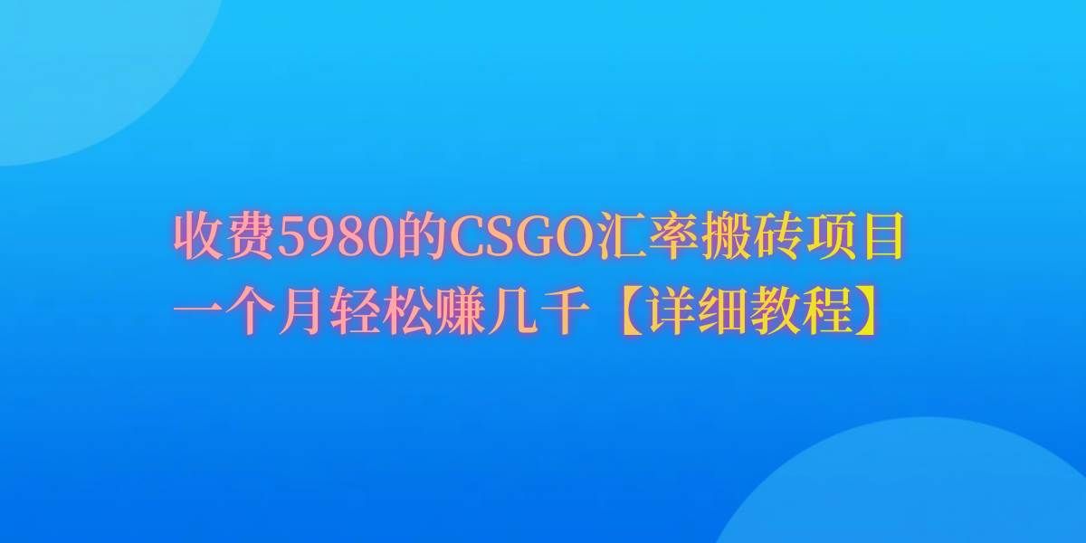 （9776期）CSGO装备搬砖，月综合收益率高达60%，你也可以！-问小徐资源库