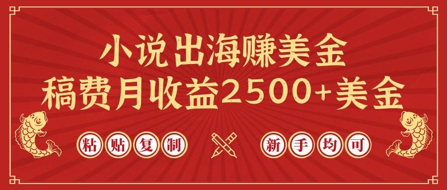 （9765期）小说出海赚美金，稿费月收益2500+美金，仅需chatgpt粘贴复制，新手也能玩转-问小徐资源库
