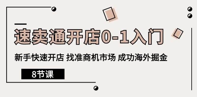 （10126期）速卖通开店0-1入门，新手快速开店 找准商机市场 成功海外掘金（8节课）-问小徐资源库