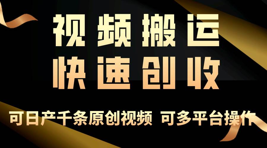 （10417期）一步一步教你赚大钱！仅视频搬运，月入3万+，轻松上手，打通思维，处处…-问小徐资源库