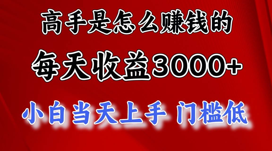 （10436期）高手是怎么赚钱的，一天收益3000+ 这是穷人逆风翻盘的一个项目，非常稳…-问小徐资源库